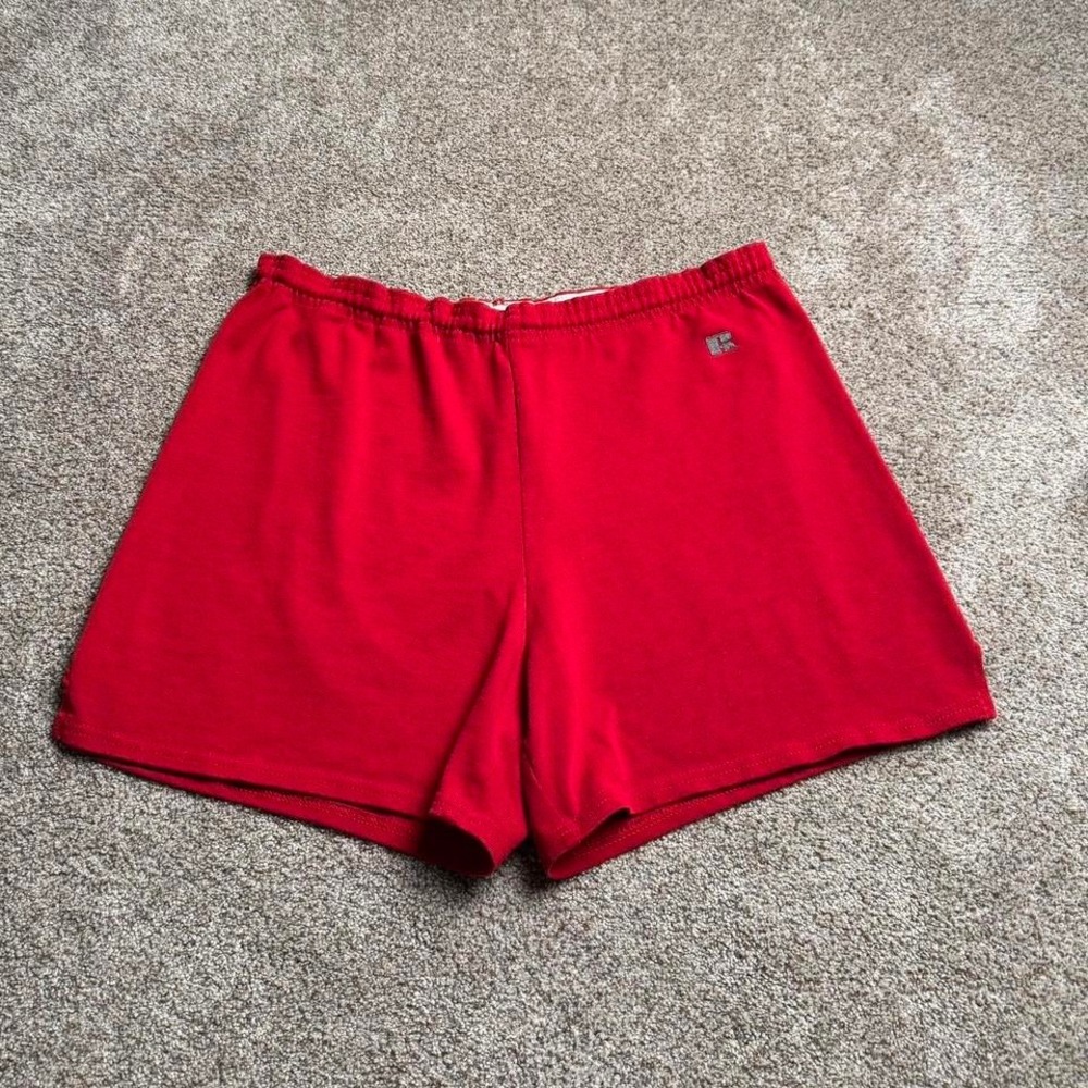 RED VINTAGE MADE IN USA RUSSELL ATHLETIC SWEAT SHORTS
